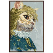 Elizabethan Cat Wooden Framed Poster