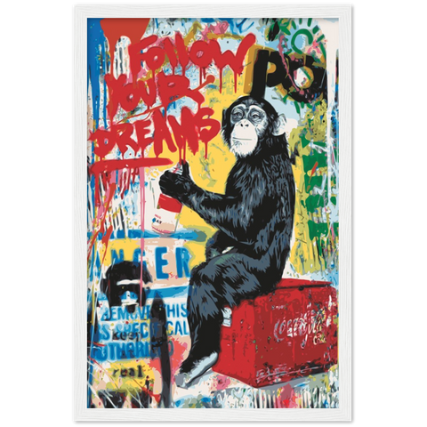 Graffiti Monkey Pop Art Framed Poster - Planet Wall Art