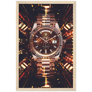 Golden Watch Hologram Framed Poster - Planet Wall Art