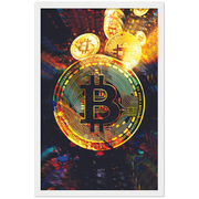 Holographic Bitcoin Framed Poster - Planet Wall Art