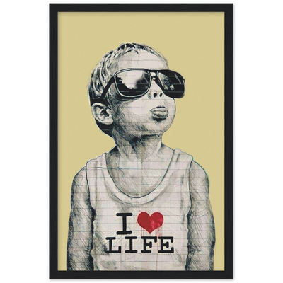 Boy Loves Life Pop Art Framed Poster - Planet Wall Art