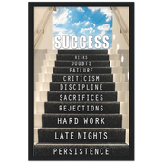 Staircase To Success Motivational Framed Poster - Planet Wall Art