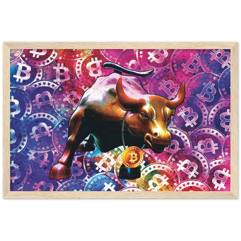 Bitcoin Bull Framed Poster - Planet Wall Art