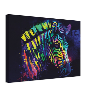 Rainbow Zebra Canvas Print - Planet Wall Art