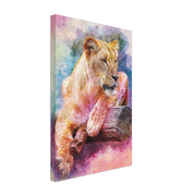 Watercolor Lioness Canvas Print - Planet Wall Art