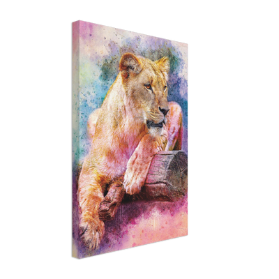 Watercolor Lioness Canvas Print - Planet Wall Art