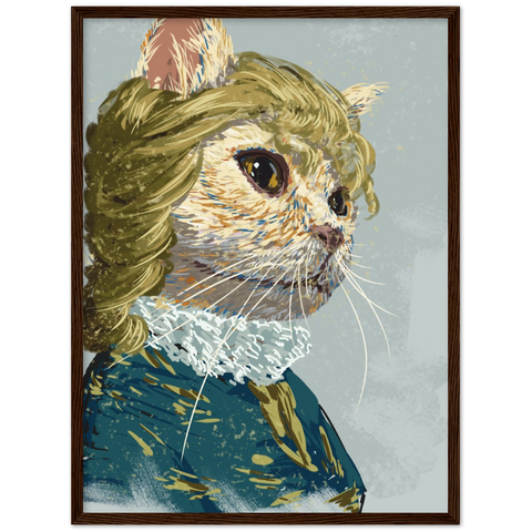 Elizabethan Cat Wooden Framed Poster