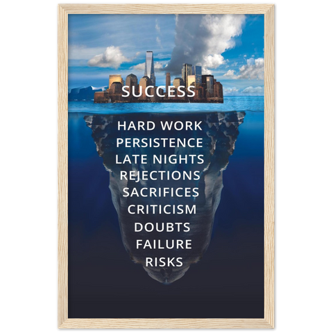 Success City Iceberg Motivational Framed Poster - Planet Wall Art