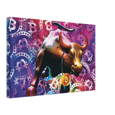 Bitcoin Bull Canvas Print - Planet Wall Art