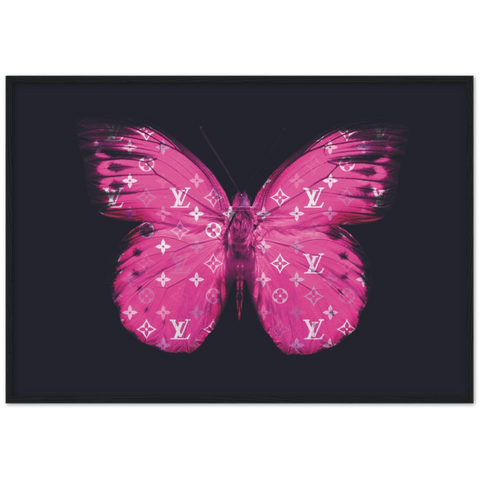 Pink Louis Moth Pop Art Framed Poster - Planet Wall Art