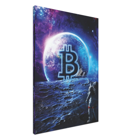 Bitcoin To The Moon Canvas Print