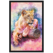 Watercolor Lioness Framed Poster - Planet Wall Art