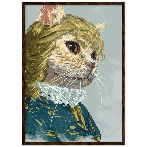 Elizabethan Cat Wooden Framed Poster