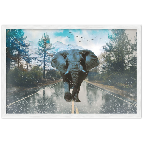 Mountain Elephant Framed Poster - Planet Wall Art