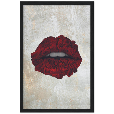 Red Rose Lips Pop Art Framed Poster - Planet Wall Art