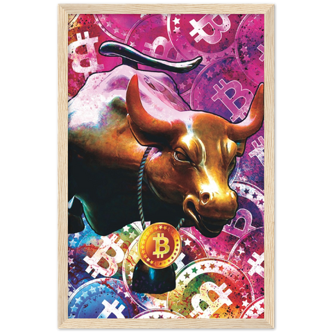 Bitcoin Bull Framed Poster - Planet Wall Art