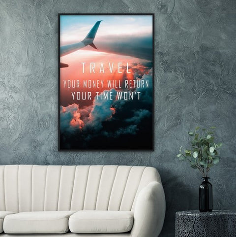 Travel VS Money VS Time Premium Matte Paper Motivational Poster