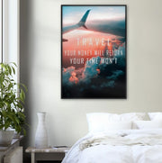 Travel Vs Money Vs Time Motivational Framed Poster - Planet Wall Art