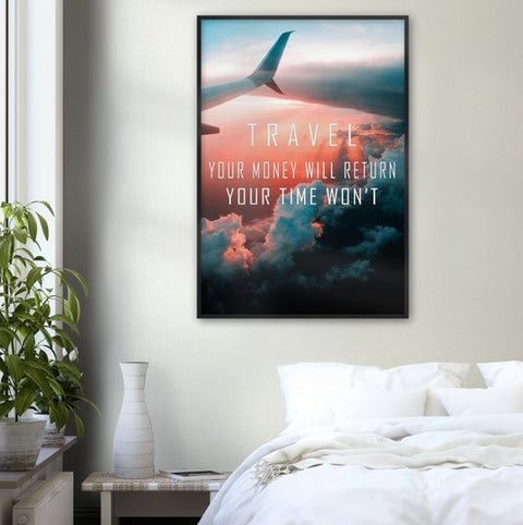 Travel VS Money VS Time Premium Matte Paper Motivational Poster